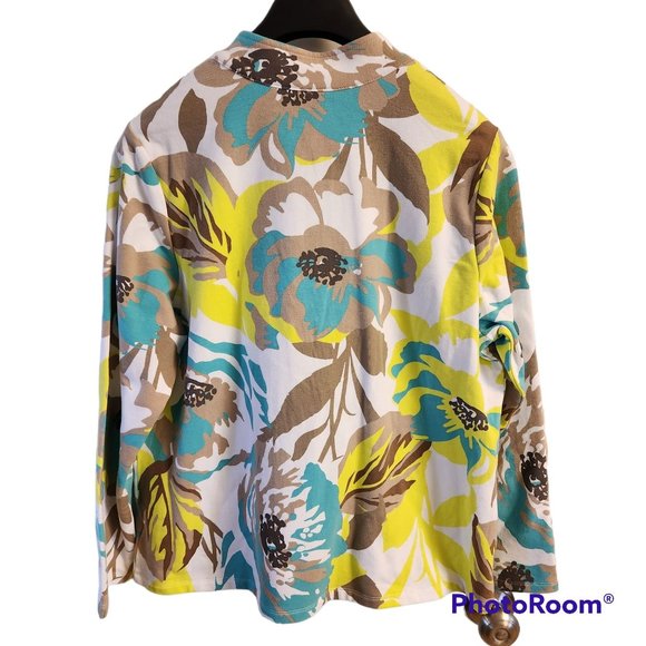 Susan Graver Weekend Jacket Size L 95% Cotton 5% Spandex Stretchy Full Zip Close - Picture 3 of 9